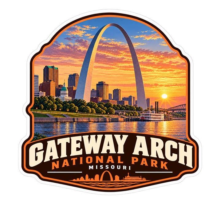 Gateway Arch National Park Sticker, St. Louis Missouri Travel Vinyl Decal, National Park Sticker ST 149