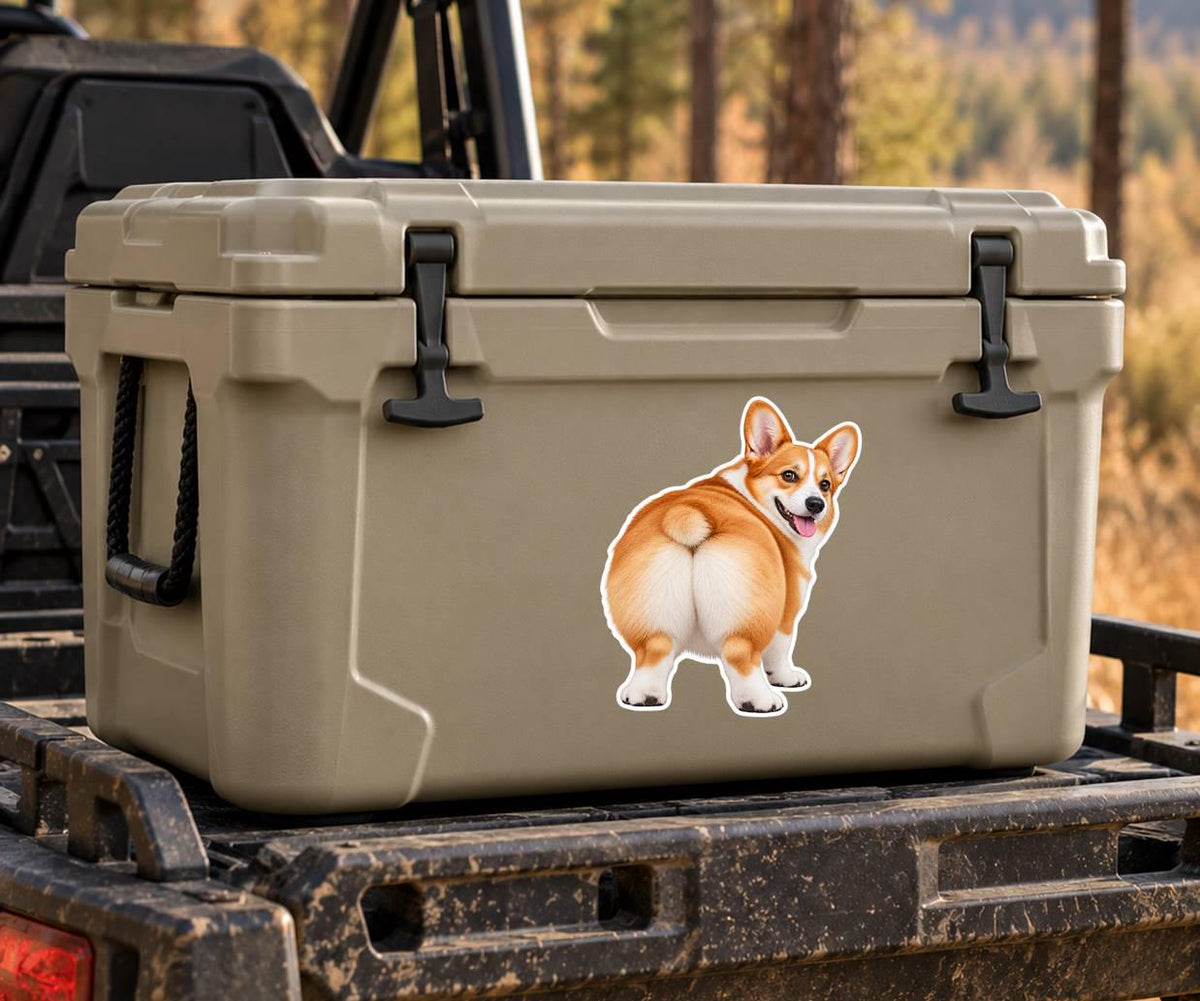 Corgi Butt Sticker, Pembroke Welsh Corgi Vinyl Decal, Funny Corgi Dog Sticker st 196