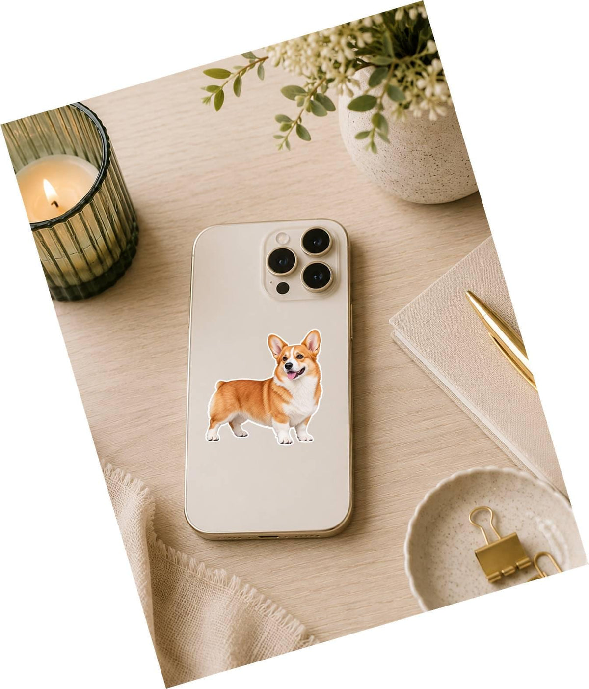 Pembroke Welsh Corgi Sticker, Corgi Dog Vinyl Decal, Waterproof Laminated Dog Sticker st 195