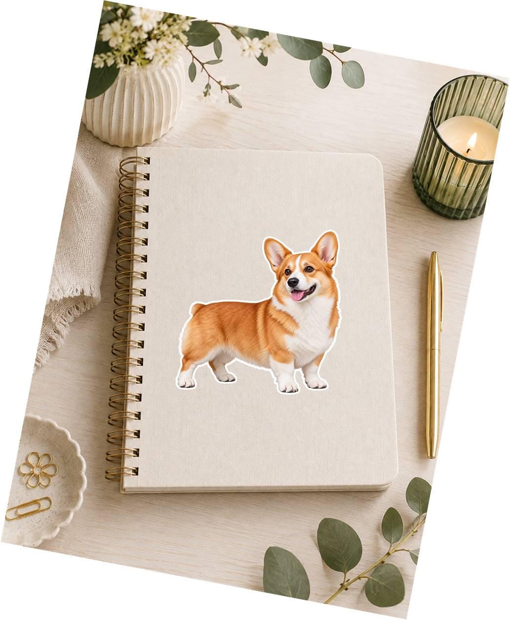 Pembroke Welsh Corgi Sticker, Corgi Dog Vinyl Decal, Waterproof Laminated Dog Sticker st 195