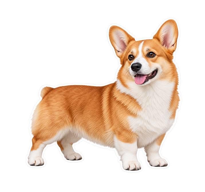Pembroke Welsh Corgi Sticker, Corgi Dog Vinyl Decal, Waterproof Laminated Dog Sticker st 195
