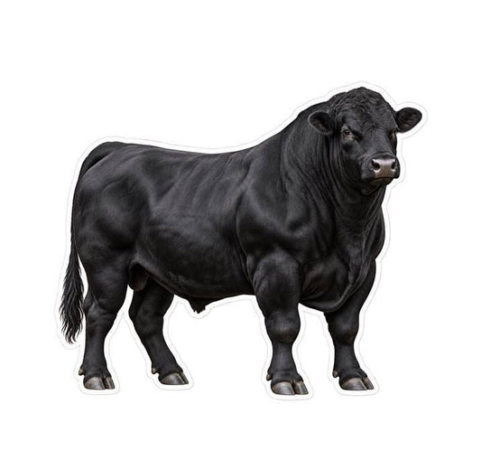 Angus Bull Sticker, Black Angus Cattle Vinyl Decal, Waterproof Cow Sticker st 198