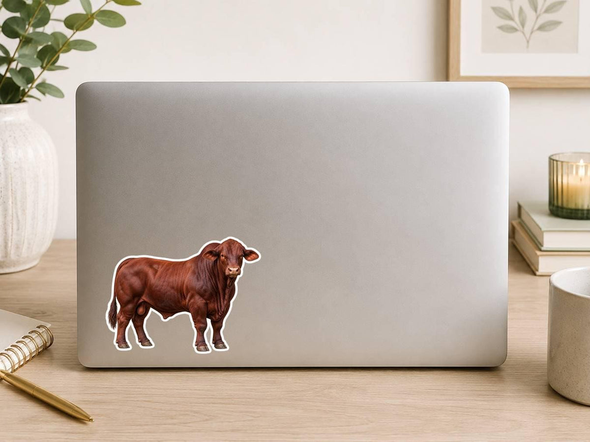 Santa Gertrudis Bull Sticker, Cattle Vinyl Decal, Waterproof Cow Sticker st 199