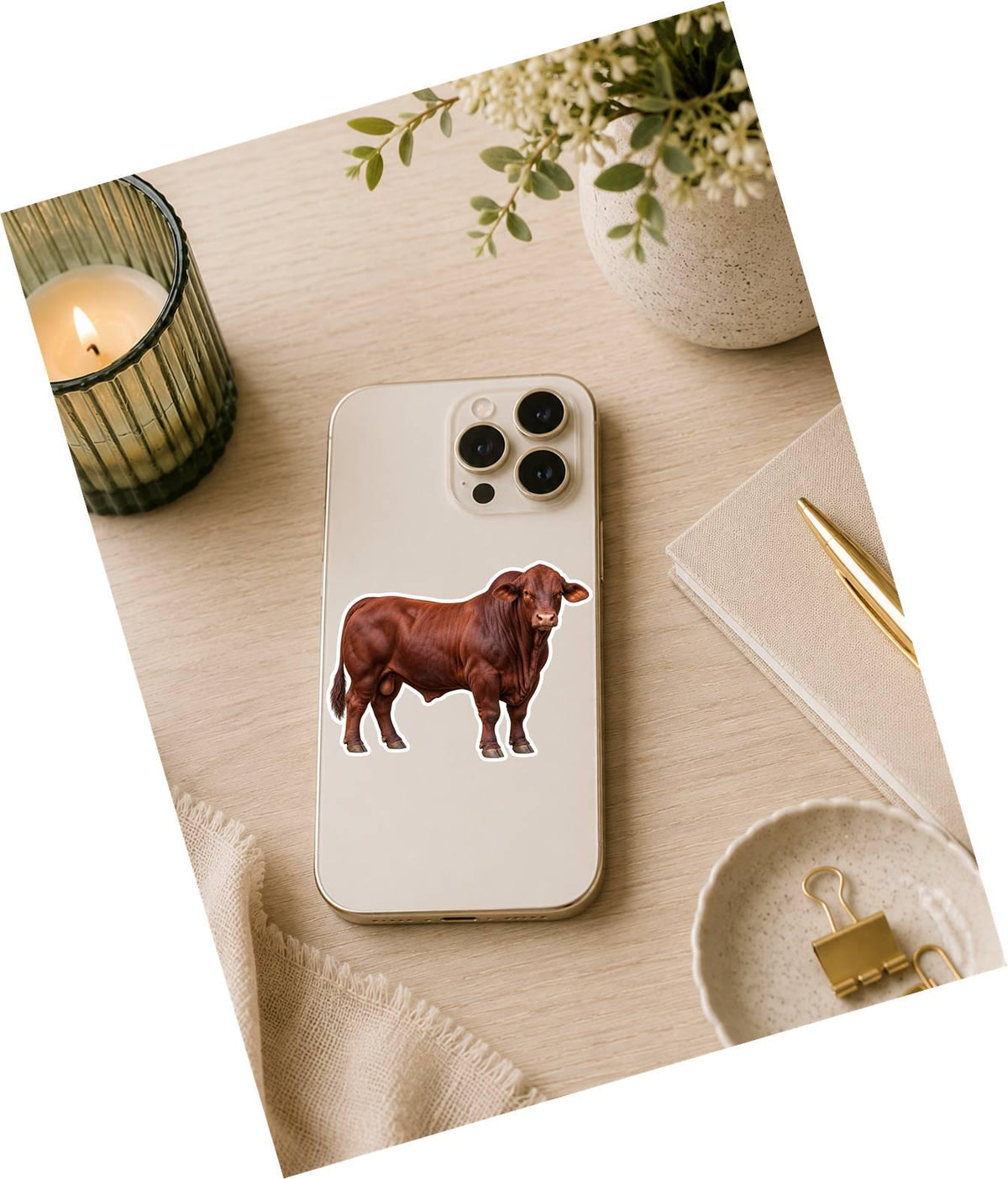 Santa Gertrudis Bull Sticker, Cattle Vinyl Decal, Waterproof Cow Sticker st 199