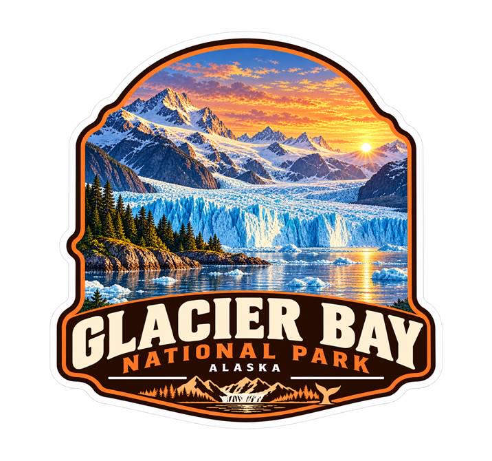 Glacier Bay National Park Sticker, Alaska Travel Vinyl Decal, National Park Sticker ST 150