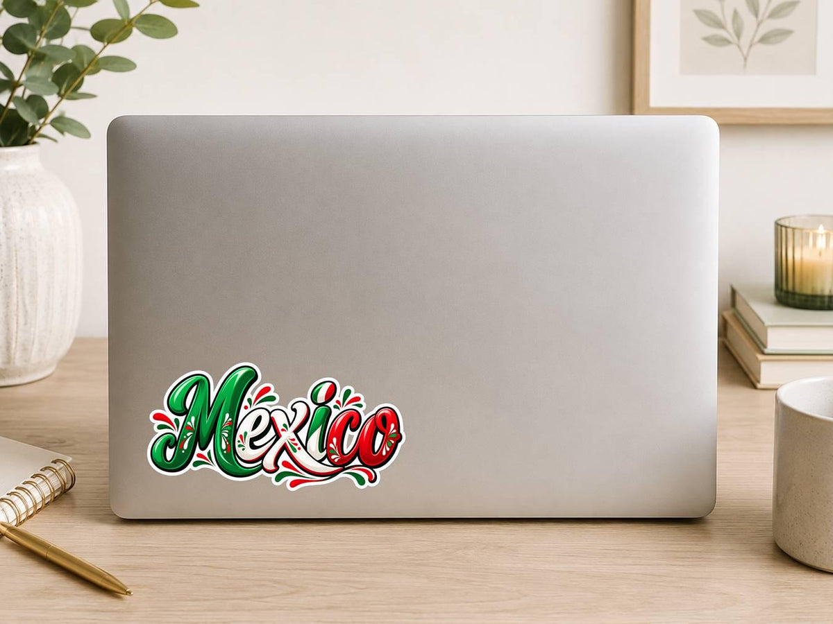 Mexico Sticker, Mexican Flag Colors Vinyl Decal, Mexico Travel Sticker ST 161