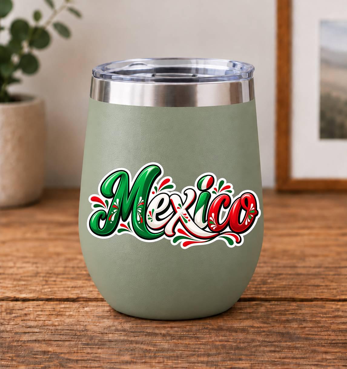 Mexico Sticker, Mexican Flag Colors Vinyl Decal, Mexico Travel Sticker ST 161