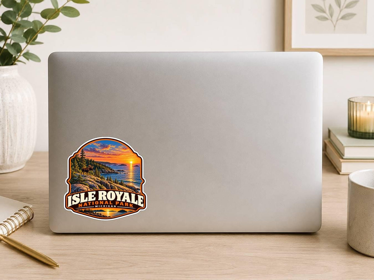 Isle Royale National Park Sticker | Michigan National Park Decal | Lake Superior Travel Sticker ST 156