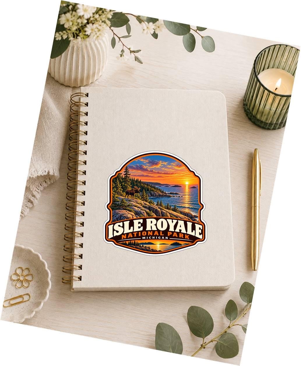 Isle Royale National Park Sticker | Michigan National Park Decal | Lake Superior Travel Sticker ST 156