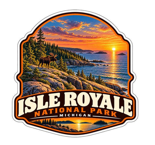 Isle Royale National Park Sticker | Michigan National Park Decal | Lake Superior Travel Sticker ST 156
