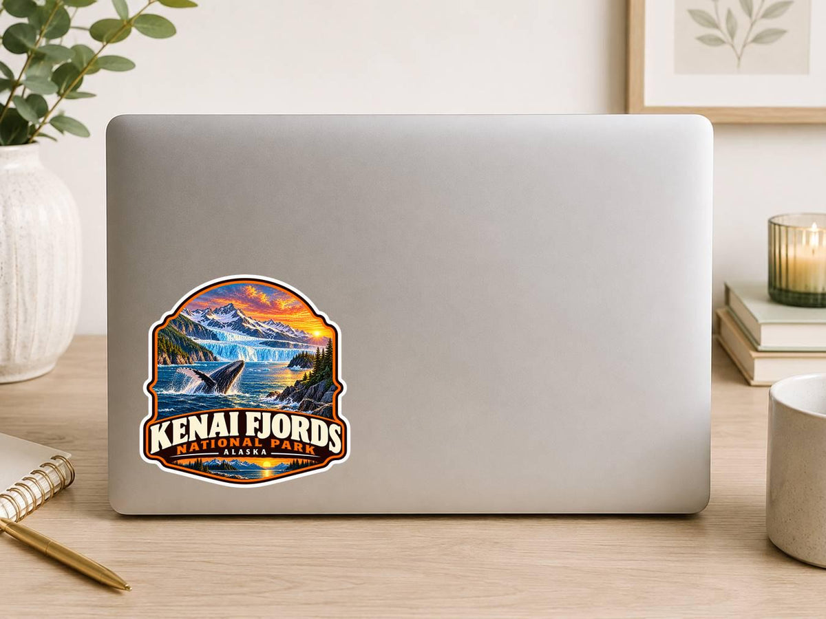 Kenai Fjords National Park Sticker | Alaska National Park Decal | Glacier Whale Sticker ST 162