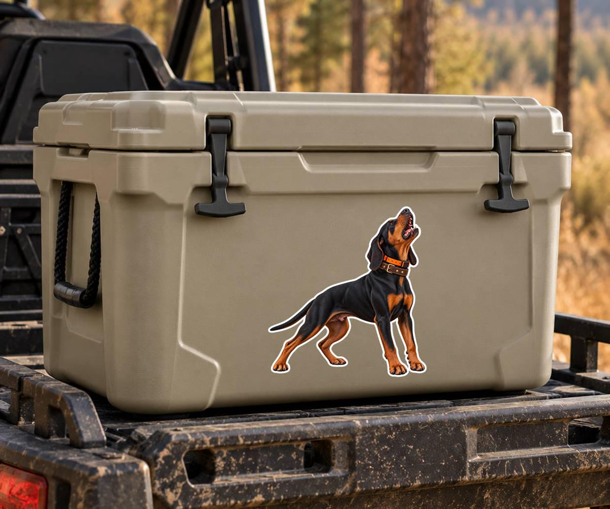 Coonhound Sticker | Treeing Hound Dog Decal | Bluetick Walker Redbone Black and Tan Redtick st 163