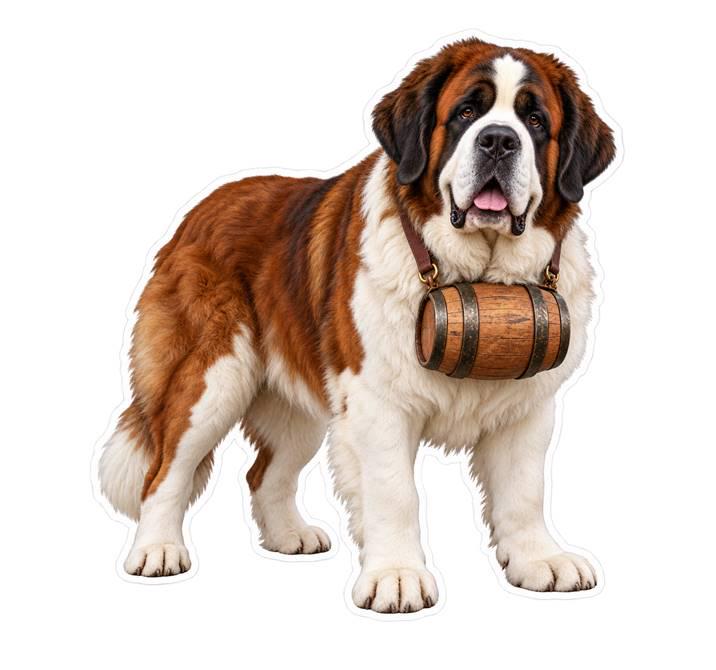 Saint Bernard Sticker | Whiskey Barrel Dog Decal | St Bernard Rescue Dog Sticker st 164