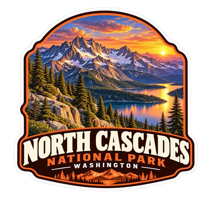 North Cascades National Park Sticker, Washington Travel Vinyl Decal ST 203