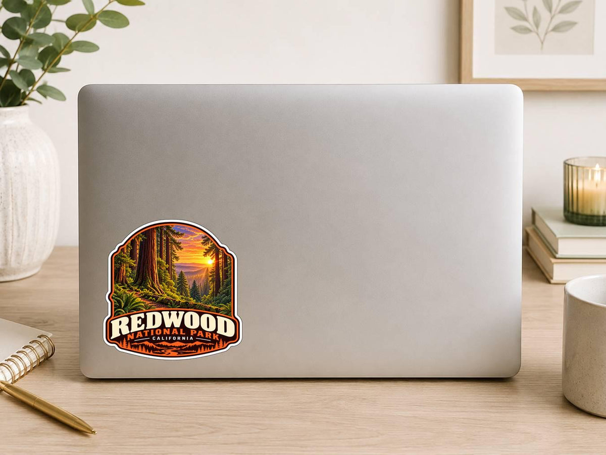 Redwood National Park Sticker, California Travel Vinyl Decal ST 206