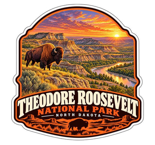 Theodore Roosevelt National Park Sticker, North Dakota Travel Vinyl Decal ST 207