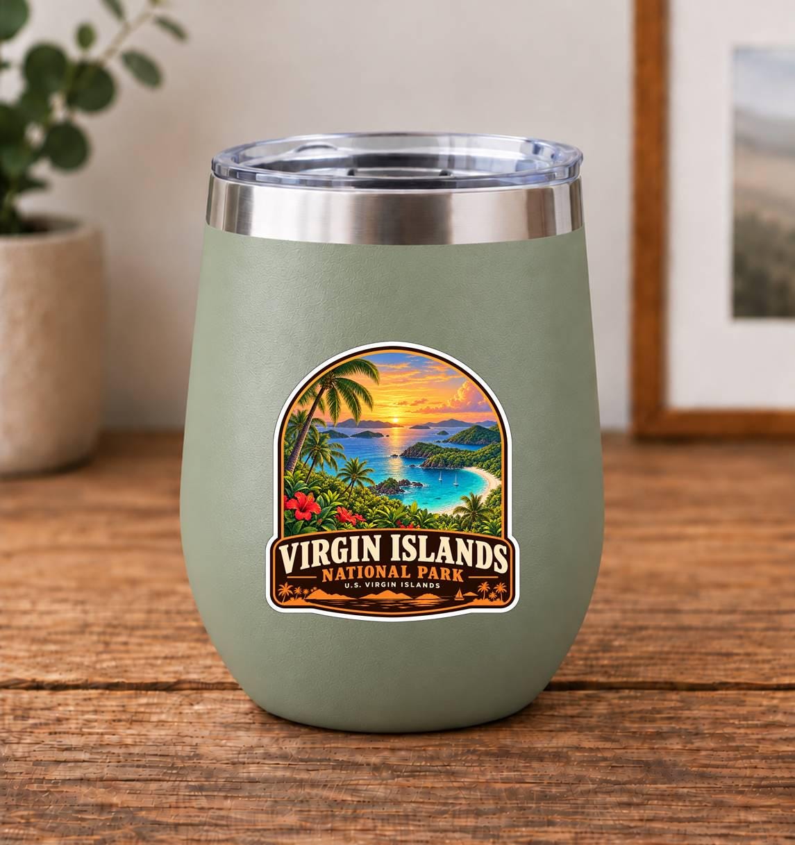 Virgin Islands National Park Sticker, U.S. Virgin Islands Travel Vinyl Decal ST 208