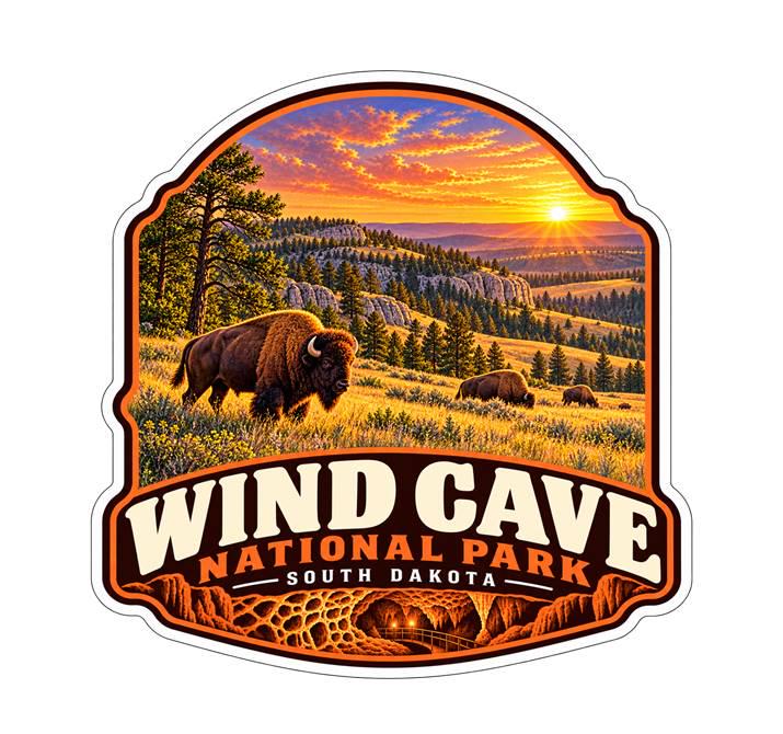 Wind Cave National Park Sticker, South Dakota Travel Vinyl Decal ST 211