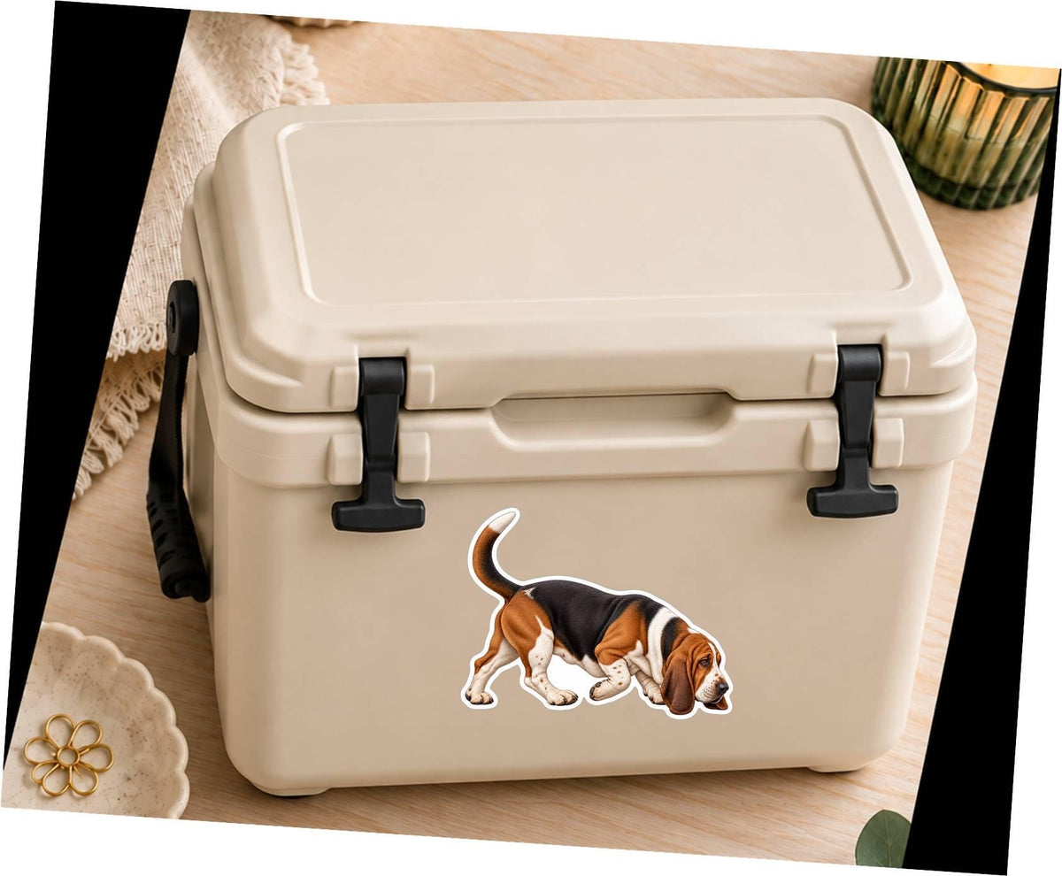 Basset Hound Sticker, Basset Hound Dog Vinyl Decal, Waterproof Laminated Dog Sticker st 167