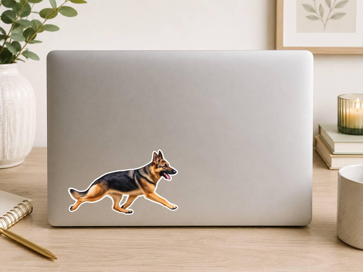 German Shepherd Sticker, GSD Dog Vinyl Decal, Waterproof Laminated Dog Sticker st 168