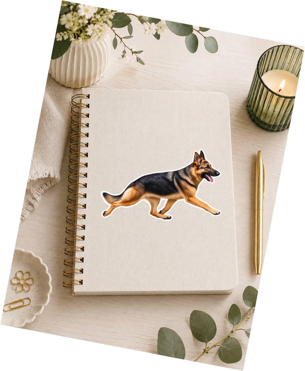 German Shepherd Sticker, GSD Dog Vinyl Decal, Waterproof Laminated Dog Sticker st 168