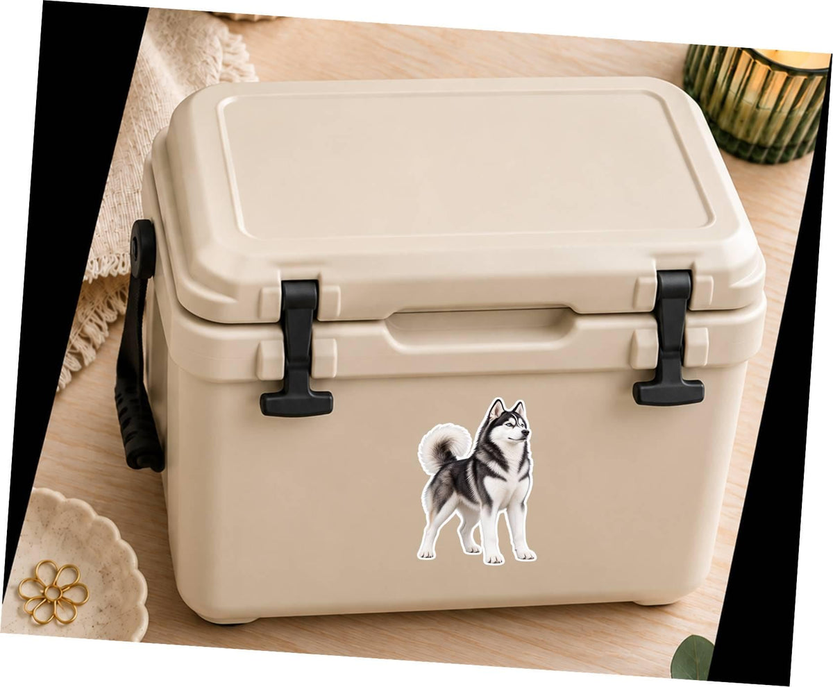 Siberian Husky Sticker, Husky Dog Vinyl Decal, Waterproof Laminated Dog Sticker ST 172