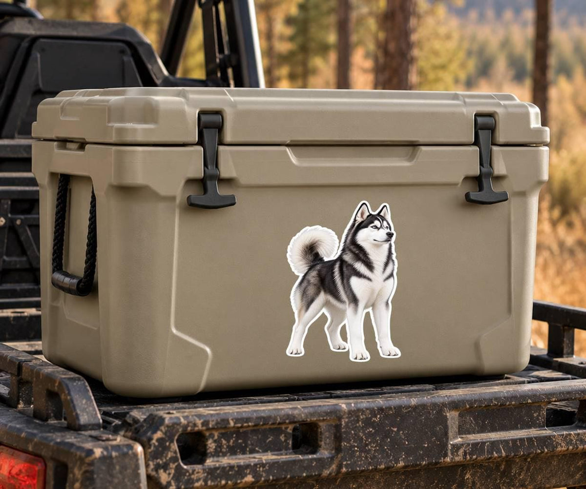 Siberian Husky Sticker, Husky Dog Vinyl Decal, Waterproof Laminated Dog Sticker ST 172