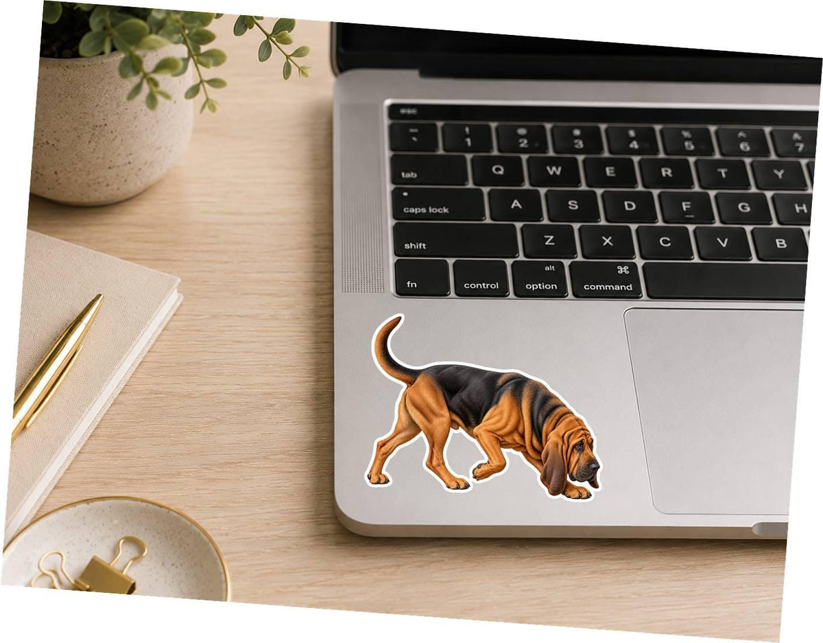 Bloodhound Sticker, Bloodhound Dog Vinyl Decal Waterproof Laminated Dog Sticker ST 165