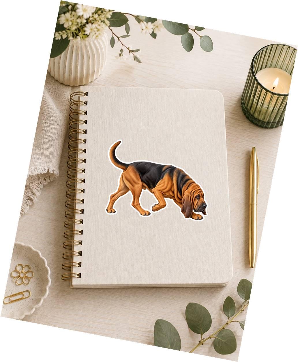Bloodhound Sticker, Bloodhound Dog Vinyl Decal Waterproof Laminated Dog Sticker ST 165