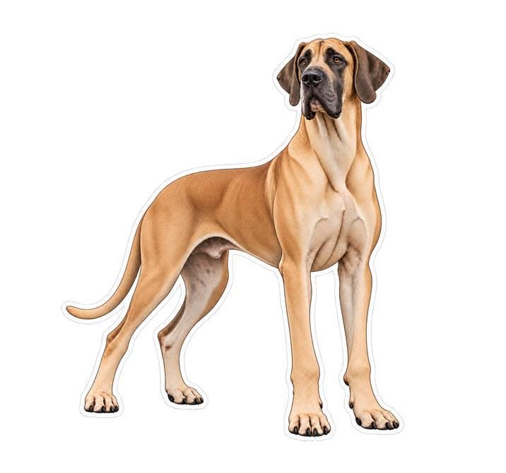 Great Dane Sticker, Great Dane Dog Vinyl Decal, Waterproof Laminated Dog Sticker st 174