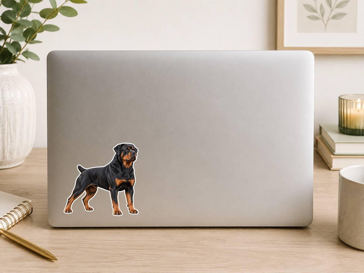 Rottweiler Sticker, Rottie Dog Vinyl Decal, Waterproof Laminated Dog Sticker ST 175