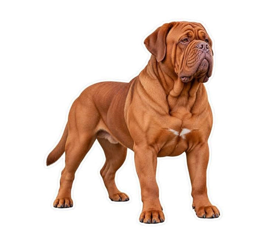 Dogue de Bordeaux Sticker, French Mastiff Dog Vinyl Decal, Waterproof Laminated Dog Sticker ST 178