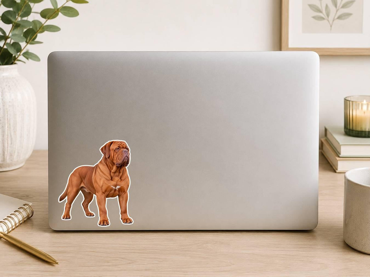 Dogue de Bordeaux Sticker, French Mastiff Dog Vinyl Decal, Waterproof Laminated Dog Sticker ST 178