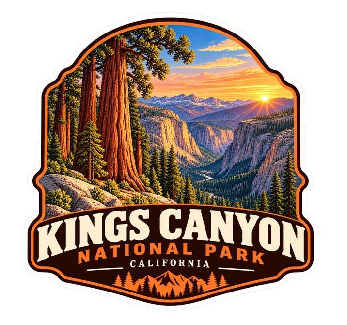 Kings Canyon National Park Sticker, California Travel Vinyl Decal, National Park Sticker ST 179