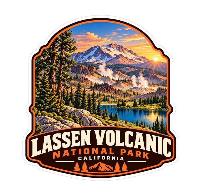 Lassen Volcanic National Park Sticker, California Travel Vinyl Decal, National Park Sticker ST 182