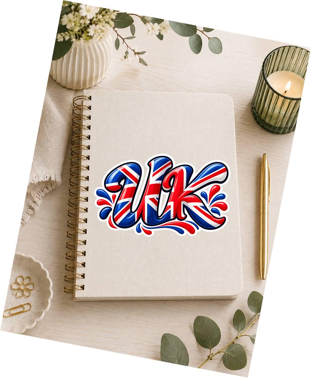 UK Sticker, United Kingdom Vinyl Decal, British Flag Waterproof Sticker ST 187