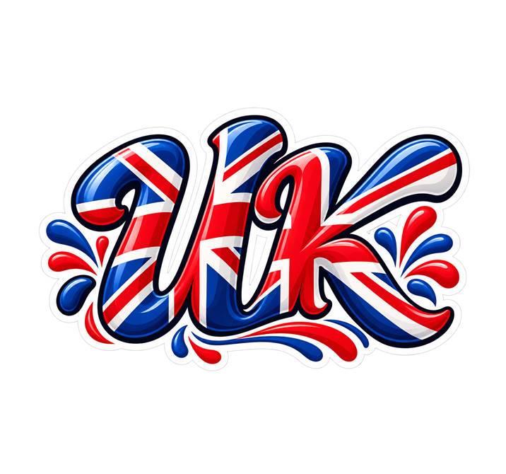 UK Sticker, United Kingdom Vinyl Decal, British Flag Waterproof Sticker ST 187