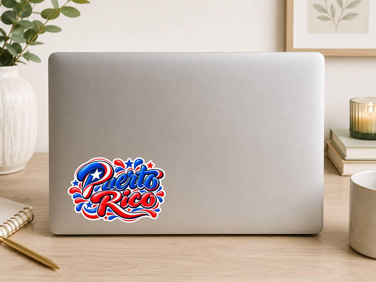 Puerto Rico Sticker, Puerto Rican Flag Vinyl Decal, Boricua Waterproof Sticker ST 189