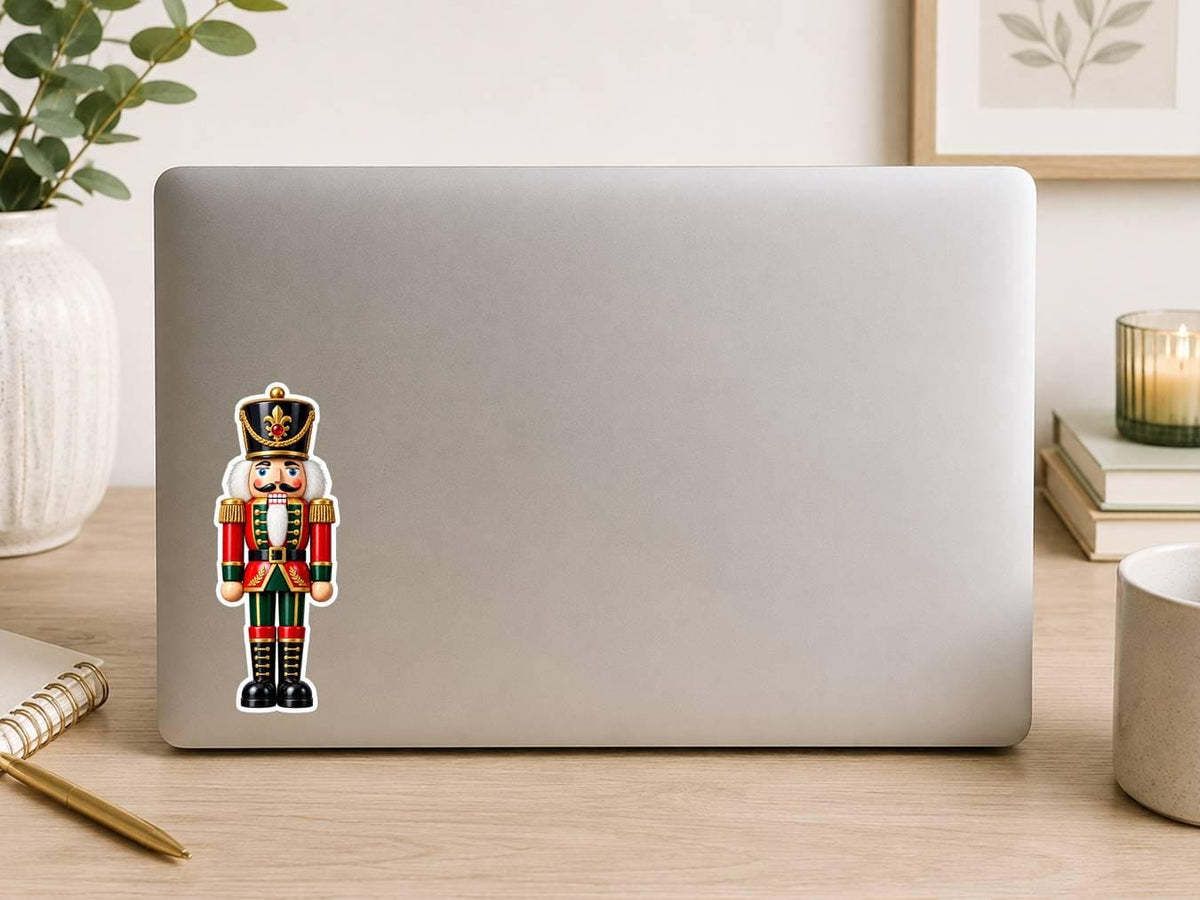 Nutcracker Sticker, Christmas Nutcracker Vinyl Decal, Waterproof Laminated Holiday Sticker ST 193