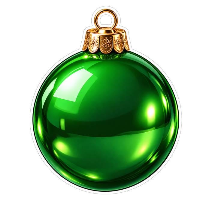 Christmas Ornament Sticker, Holiday Ball Vinyl Decal, Waterproof Laminated Christmas Sticker ST 192