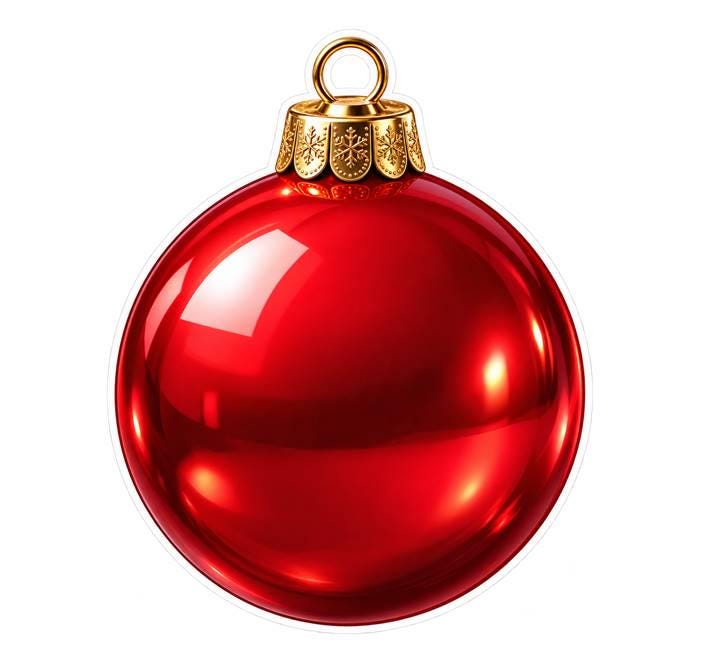 Christmas Ornament Sticker, Holiday Ball Vinyl Decal, Waterproof Laminated Christmas Sticker ST 192