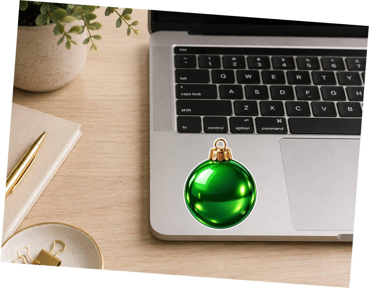 Christmas Ornament Sticker, Holiday Ball Vinyl Decal, Waterproof Laminated Christmas Sticker ST 192