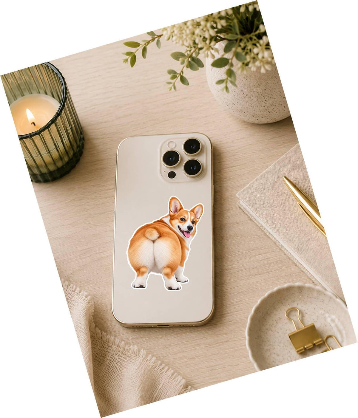 Corgi Butt Sticker, Pembroke Welsh Corgi Vinyl Decal, Funny Corgi Dog Sticker st 196