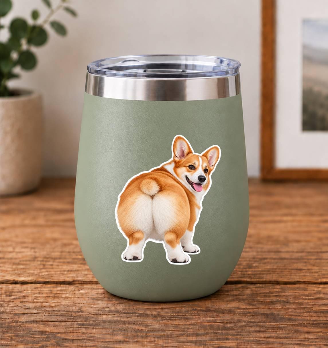 Corgi Butt Sticker, Pembroke Welsh Corgi Vinyl Decal, Funny Corgi Dog Sticker st 196