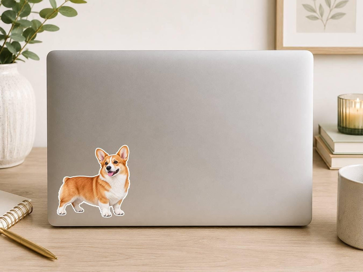 Pembroke Welsh Corgi Sticker, Corgi Dog Vinyl Decal, Waterproof Laminated Dog Sticker st 195