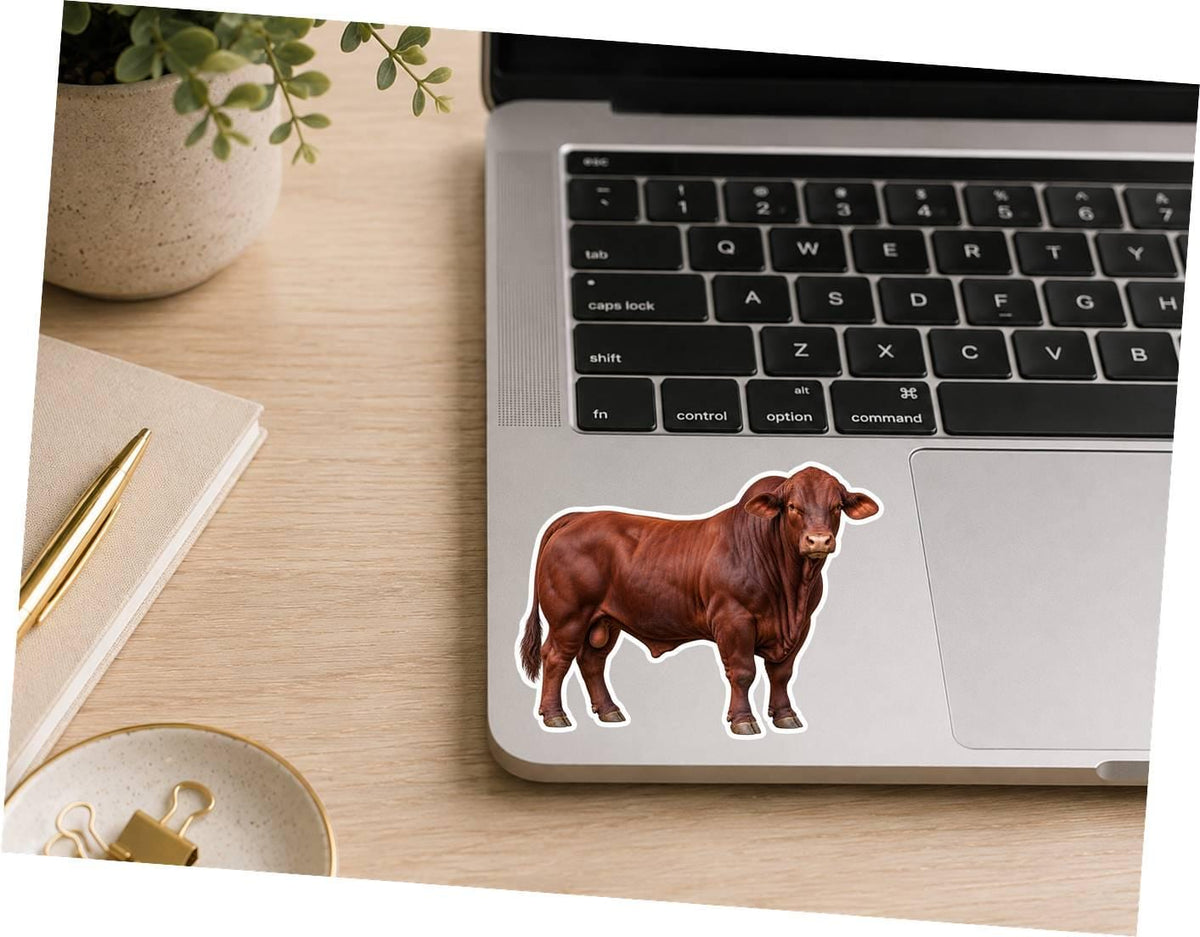 Santa Gertrudis Bull Sticker, Cattle Vinyl Decal, Waterproof Cow Sticker st 199