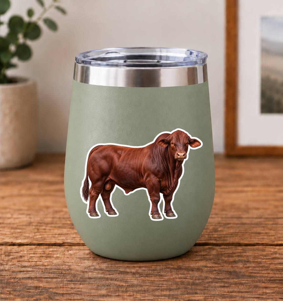 Santa Gertrudis Bull Sticker, Cattle Vinyl Decal, Waterproof Cow Sticker st 199
