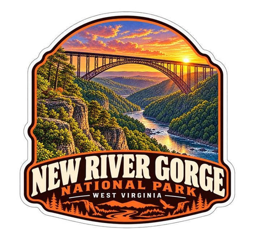 New River Gorge National Park Sticker, West Virginia Decal, Bridge Sticker, Hiking Camping Travel Sticker, National Park Souvenir ST 027