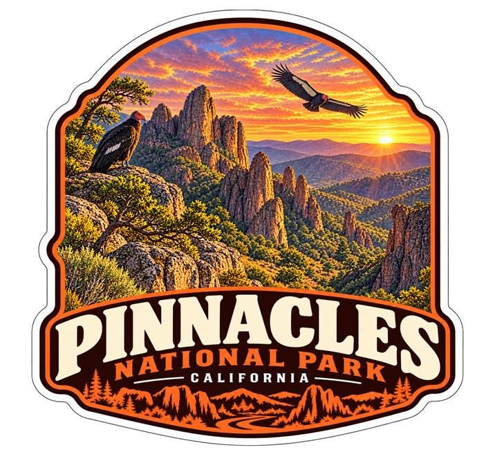 Pinnacles National Park Sticker, California Travel Vinyl Decal ST 205