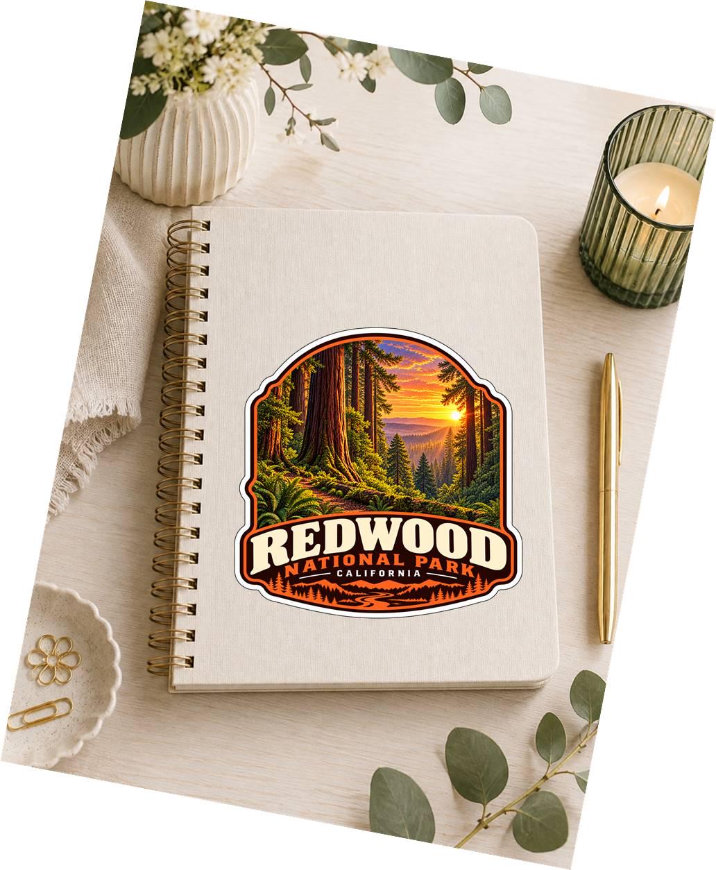 Redwood National Park Sticker, California Travel Vinyl Decal ST 206
